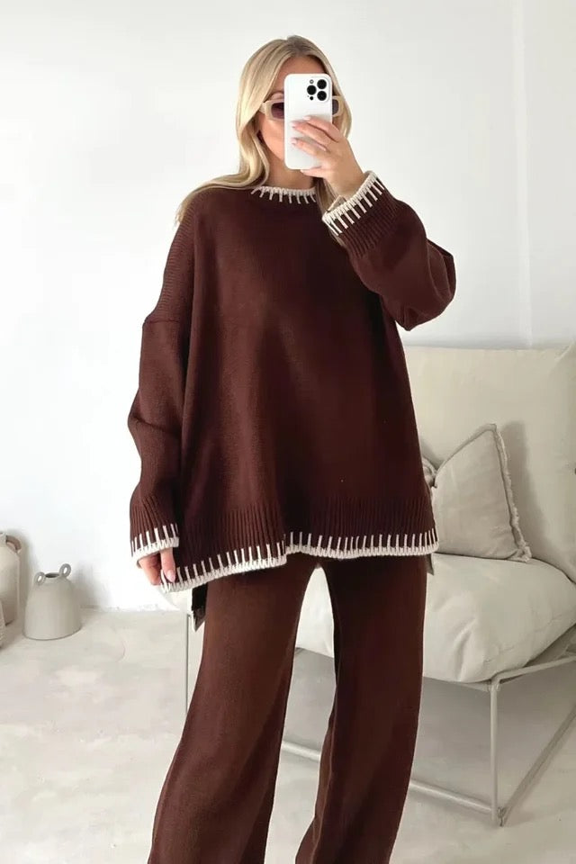 Blanket Stitch Knitwear Set